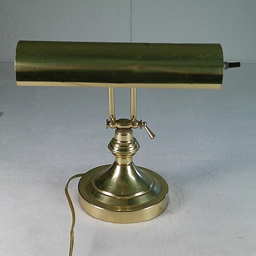 Vintage Brass Piano Lamp Adjustable Desk Light Bankers Music Task Lamp 10 Inch‎